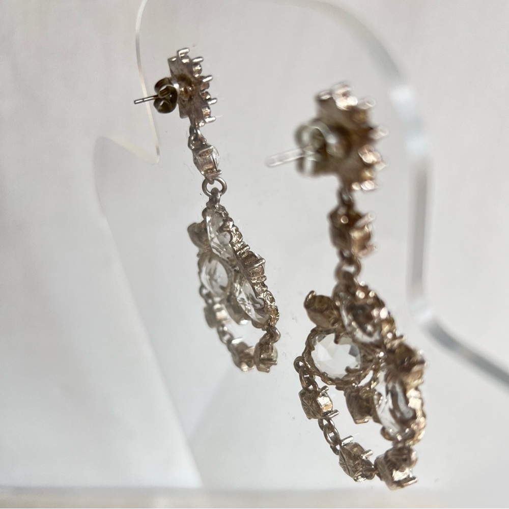 Vintage Wedding Jewelry Suite:Bracelet,Chandelier Earrings,& Headpiece/Necklace - Picture 6 of 9